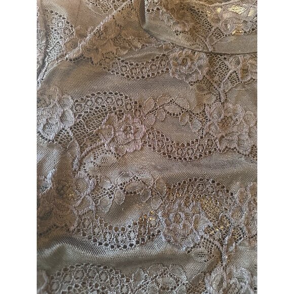 Chelsea 28 Black Lace Long Sleeve Mock Neck Top S Romanic Goth Whimsygoth Rave - Picture 2 of 4